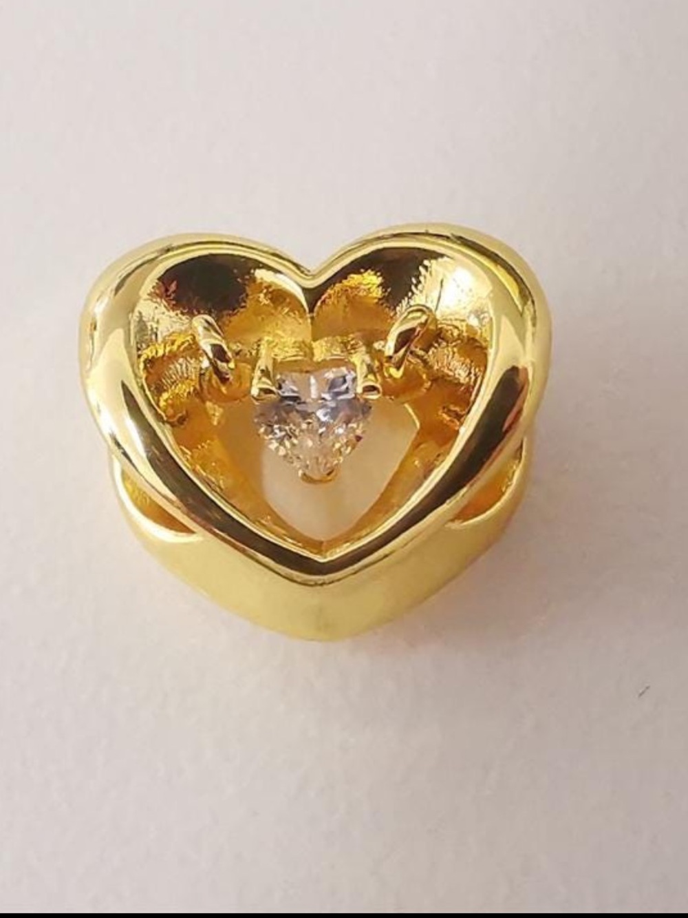 radiant heart & floating stone charm pandora